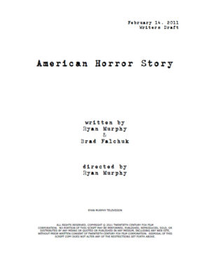 Script du Pilote de la série American Horror Story