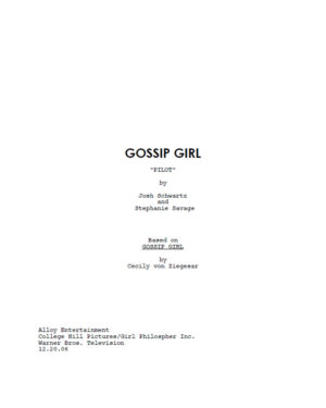 Script du pilot de la série Gossip Girl
