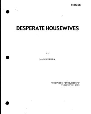 Script du pilote de la serie Desperate Housewives