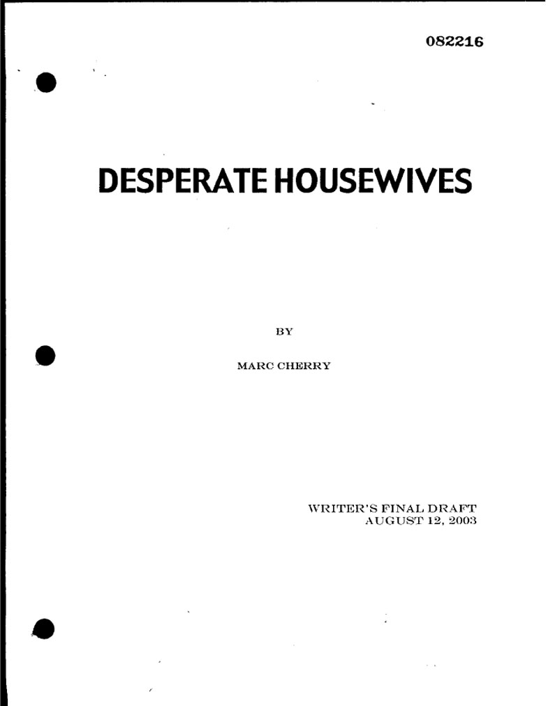Desperate Housewives Script