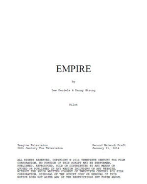 Script du pilote de la serie Empire