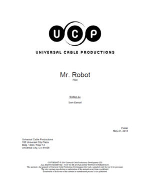 Script du pilote de la serie Mr. Robot